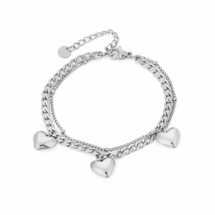 Charms armband hartjes