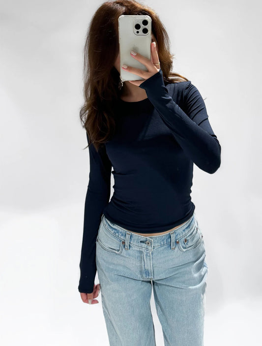 Lotte essential top- NAVY